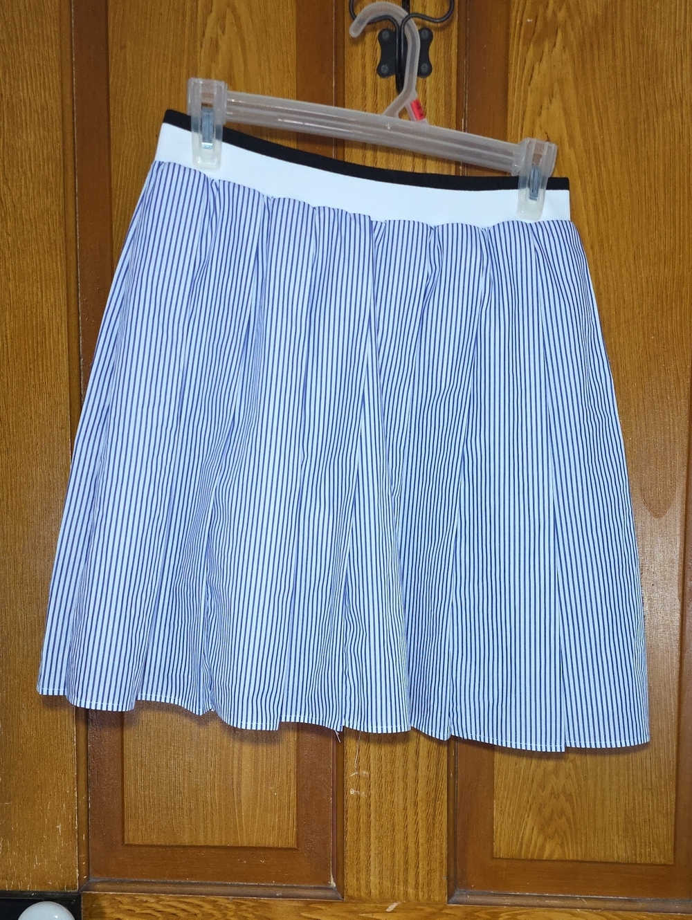 Uniqlo Blue and White Striped Skater Skirt